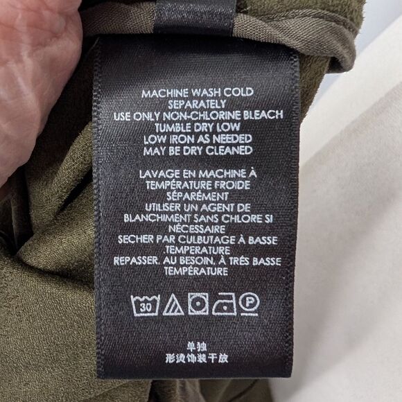 By Anthropologie Moss Green Vegan Faux Suede Sleeveless Midi Dress US 10 - Picture 11 of 12